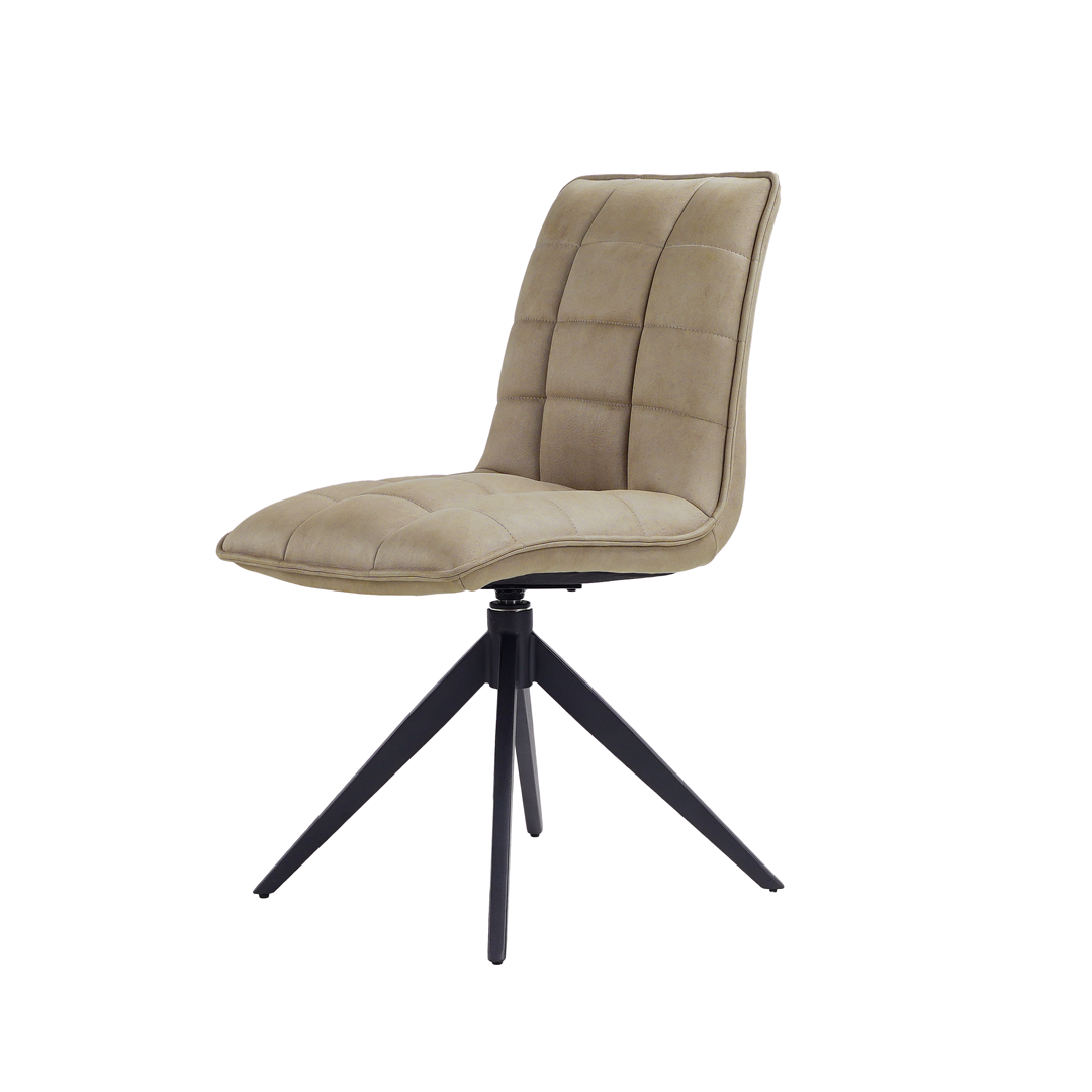 Luna 160–200cm Extendable Ceramic Dining Table Set with Luna Taupe Fabric Chairs – White Marble & Black Iron Legs