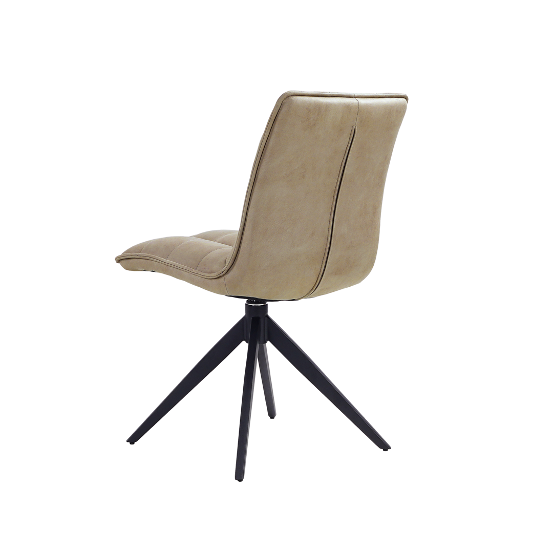 Luna 160–200cm Extendable Ceramic Dining Table Set with Luna Taupe Fabric Chairs – White Marble & Black Iron Legs