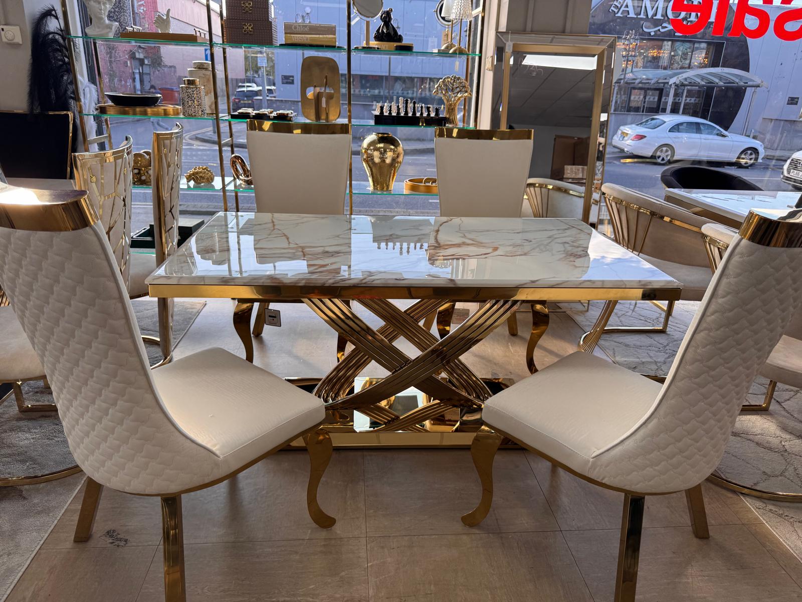 Elina 180cm Dining Table with Samara Chairs