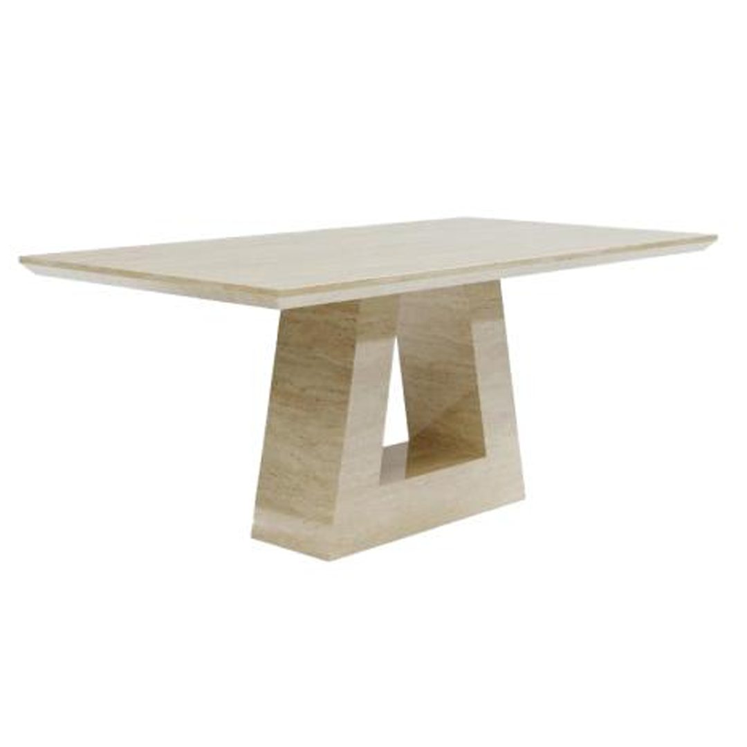 Pluto Beige Marble 200cm Dining Table with Carmela Dining Chairs