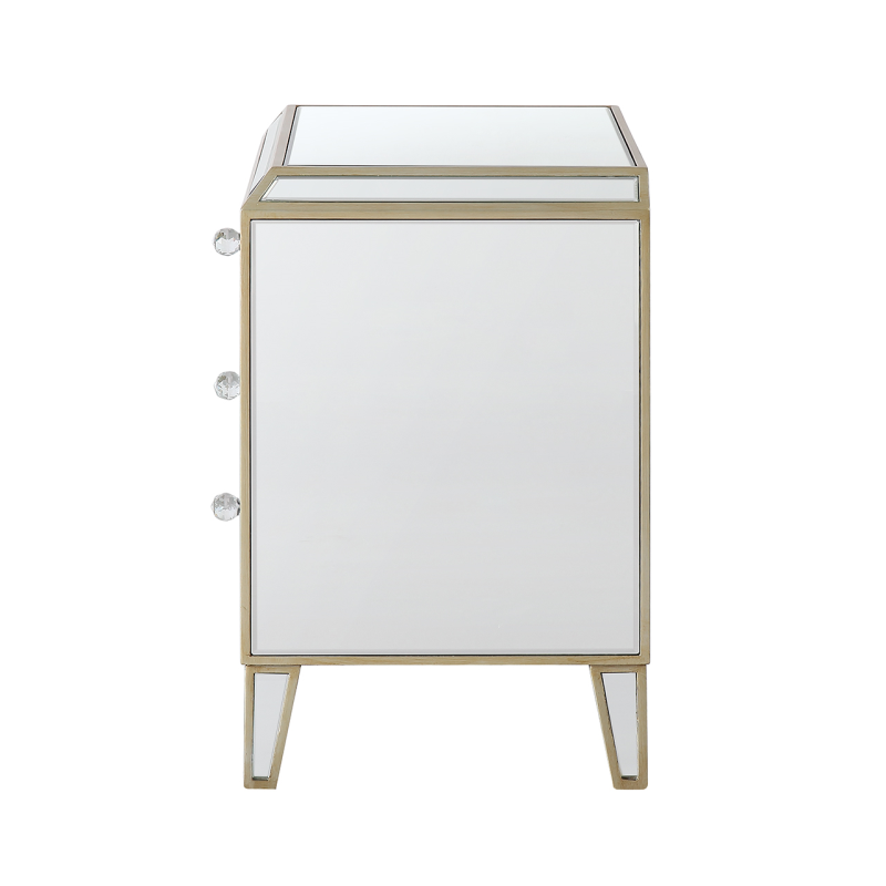 Pristina Mirror Champagne 3 Drawer Cabinet