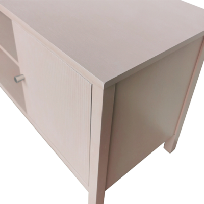 Lindon 2 Door Entertainment Unit Taupe with Nickel Handles