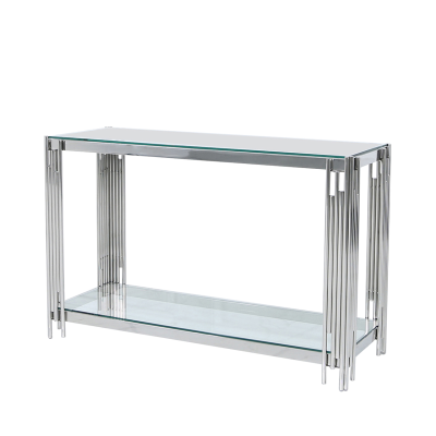 Prague Steel Tubes and Glass Console Table