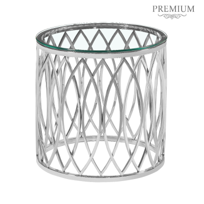 Willow Chrome Metal and Glass End Table