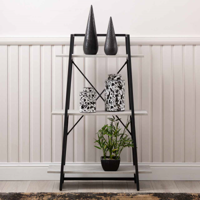 120cm 3-Tier Black and Grey Display Unit