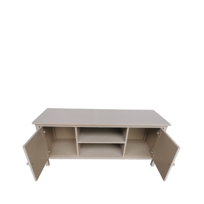 Lindon 2 Door Entertainment Unit Taupe with Nickel Handles