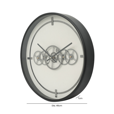 46cm Black and White Gears Wall Clock