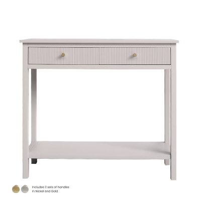 Lindon Summer Grey Wood 2 Drawer Console Table