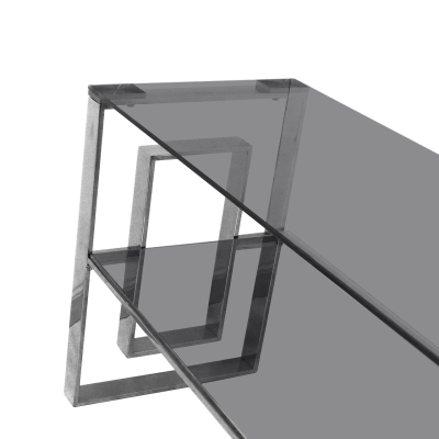 Apex Chrome Entertainment Unit Smoked Glass Shelves