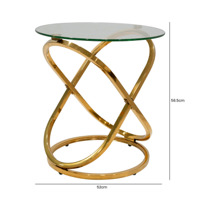 Rizzo Gold End Table Glass