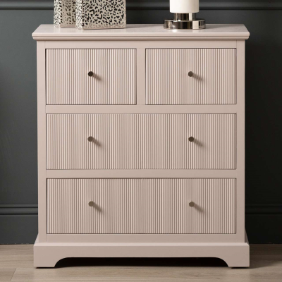 Lindon Summer Grey Wood 4 Drawer Chest Cabinet