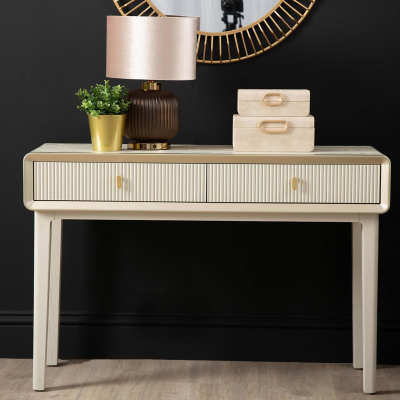 Amelie Cream Elm 2 Drawer Console Table