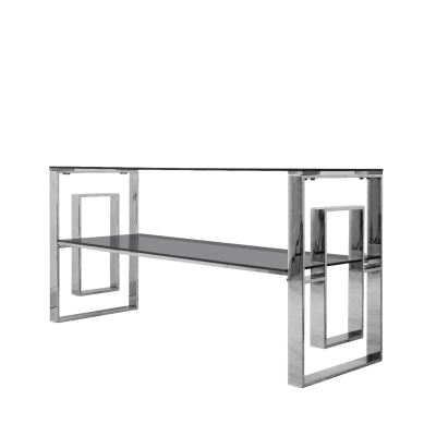 Apex Chrome Entertainment Unit Smoked Glass Shelves