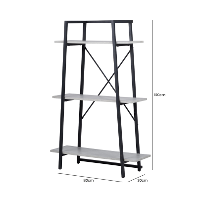 120cm 3-Tier Black and Grey Display Unit