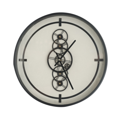 46cm Black and White Gears Wall Clock