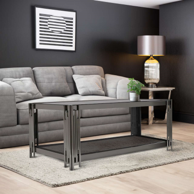 Prague Black Mirrored Coffee Table