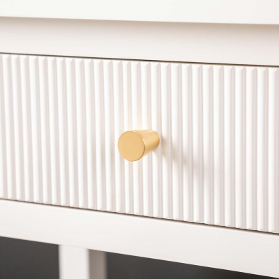 Lindon 2 Drawer Console Table White with Gold Handles