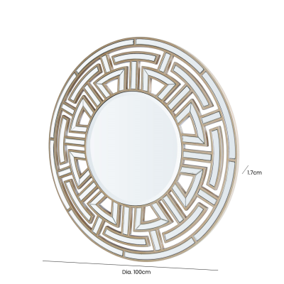 Apollo Champagne Round Wall Mirror