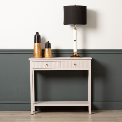Lindon Summer Grey Wood 2 Drawer Console Table