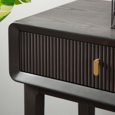 Amelie Smoke Grey Elm 2 Drawer Console Table