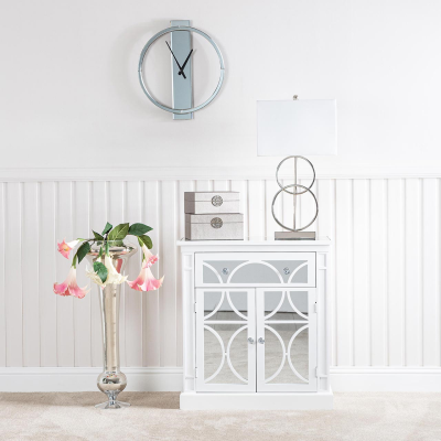 Torino White Wood 1 Drawer 2 Door Sideboard