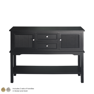 Lindon Black Wood 2 Drawer and 2 Door Sideboard