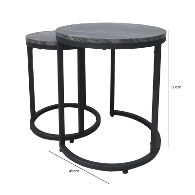Alora Set of 2 Black End Table