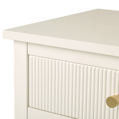 Lindon 1 Drawer End Table White with Gold Handles