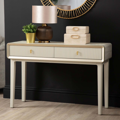 Amelie Cream Elm 2 Drawer Console Table