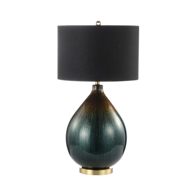 79cm Green and Gold Abstract Glass Table Lamp