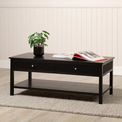 Lindon Black 2 Drawer Coffee Table