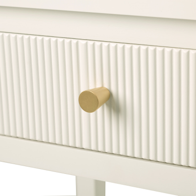 Lindon 1 Drawer End Table White with Gold Handles