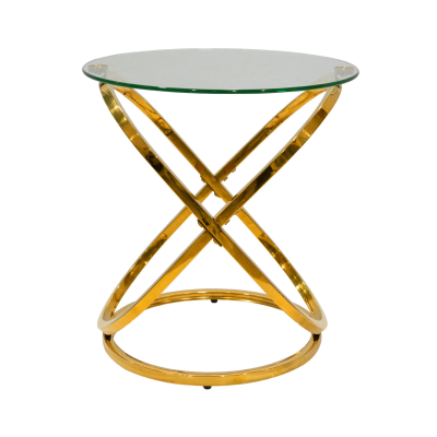 Rizzo Gold End Table Glass