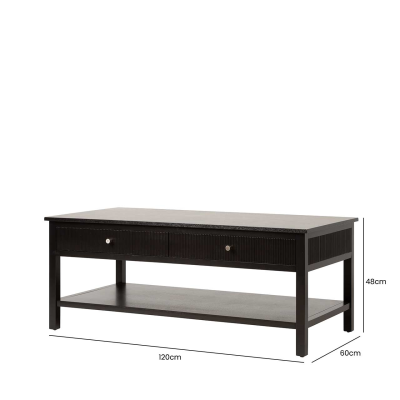 Lindon Black 2 Drawer Coffee Table