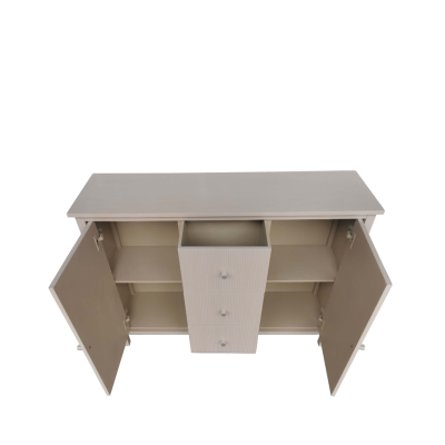 Lindon 2 Door 3 Drawer Sideboard Taupe with Nickel Handles