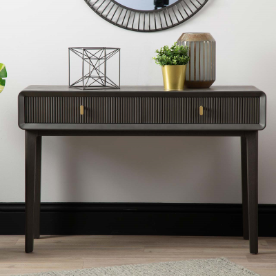 Amelie Smoke Grey Elm 2 Drawer Console Table