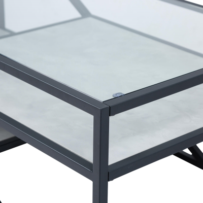 Ibarra Black & Grey Glass Coffee Table