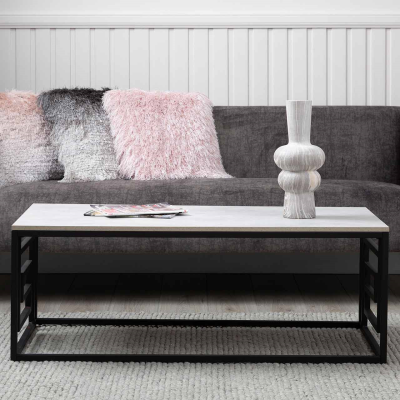 Devon Black and Grey Sintered Stone Coffee Table
