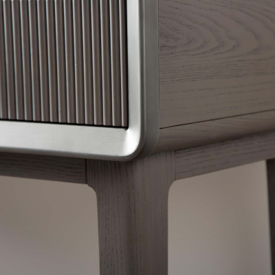 Amelie Smoke Grey Elm 2 Drawer Console Table