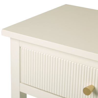 Lindon 2 Drawer Console Table White with Gold Handles
