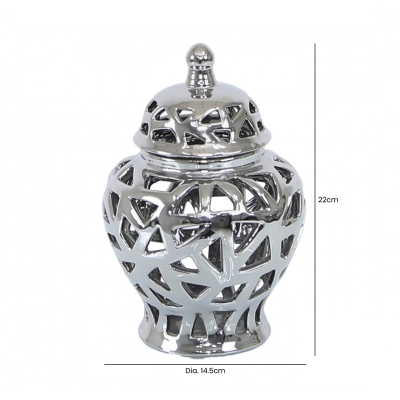 22cm Silver Ginger Jar