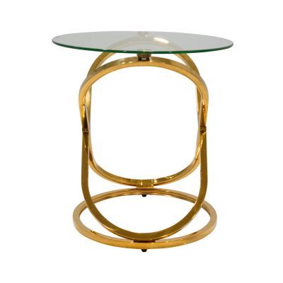 Rizzo Gold End Table Glass