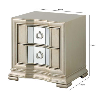 Lucca 2 Drawer Mirror Cabinet