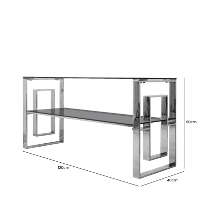 Apex Chrome Entertainment Unit Smoked Glass Shelves