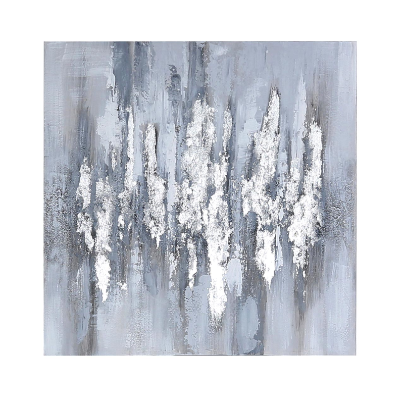 90x90 Silver Abstract Canvas