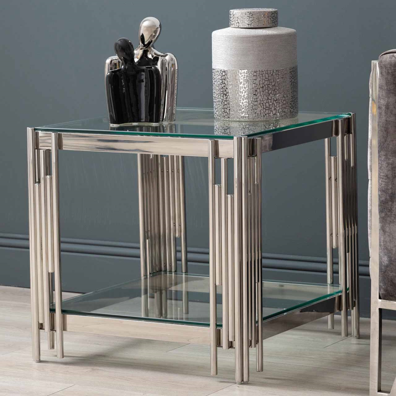 Prague Silver End Table