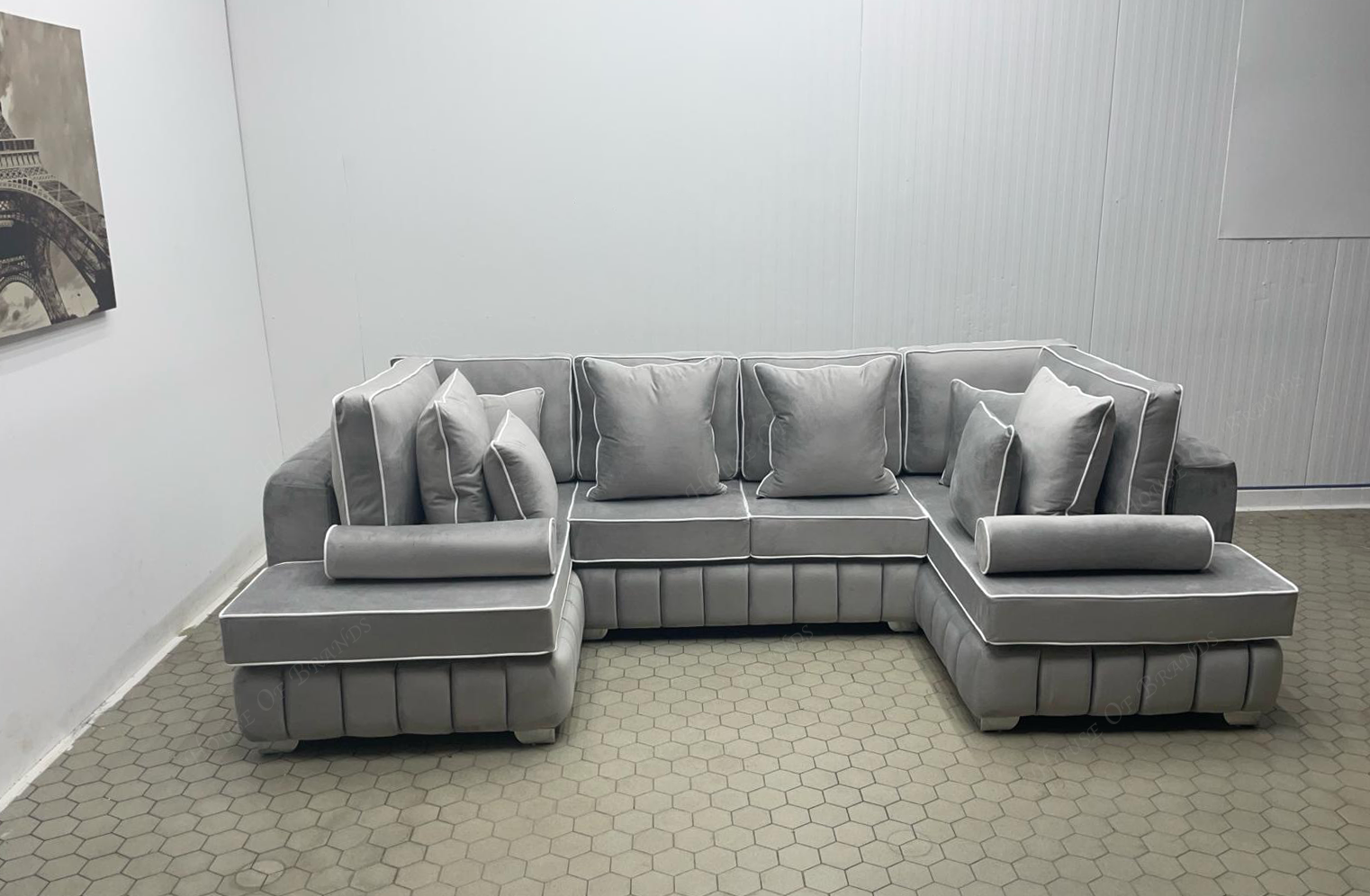 Beverly U Shape Block Arm Sofa