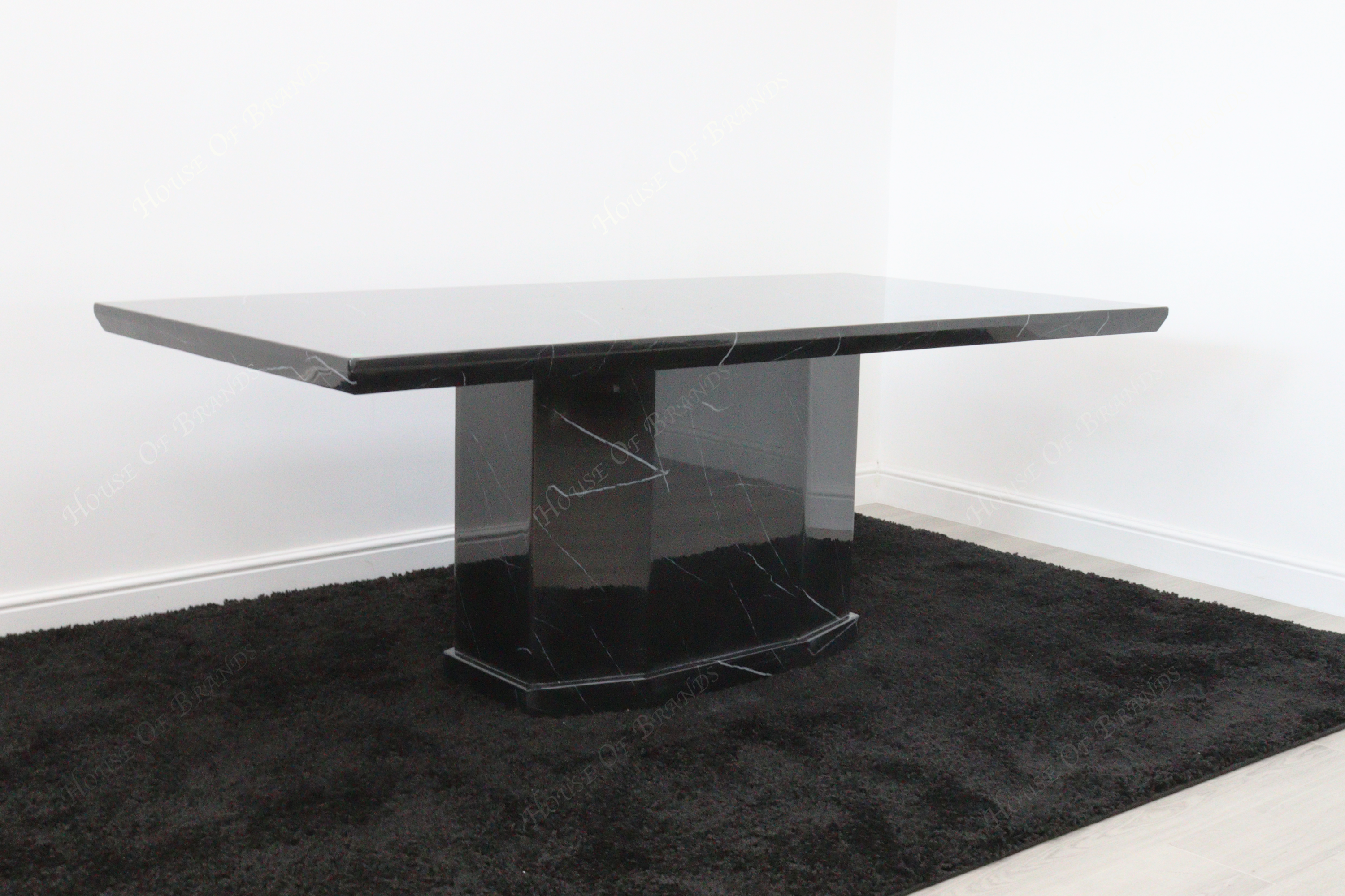 Nebula Black Marble Dining Table