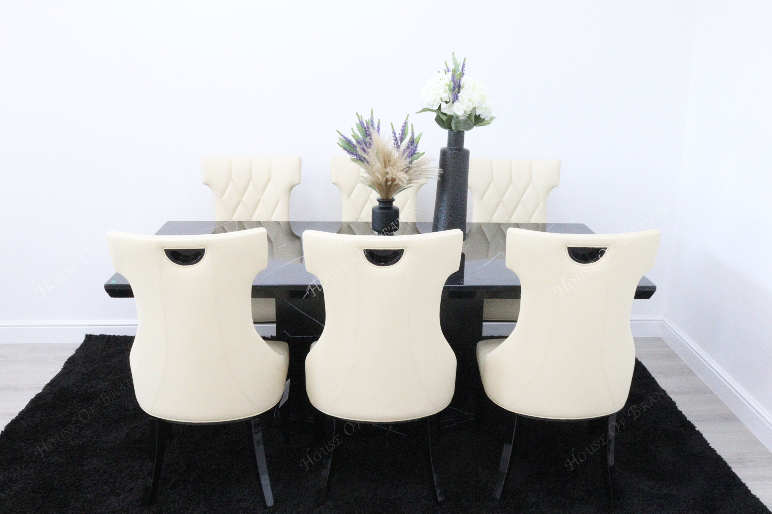 Nebula Black Marble Dining Table