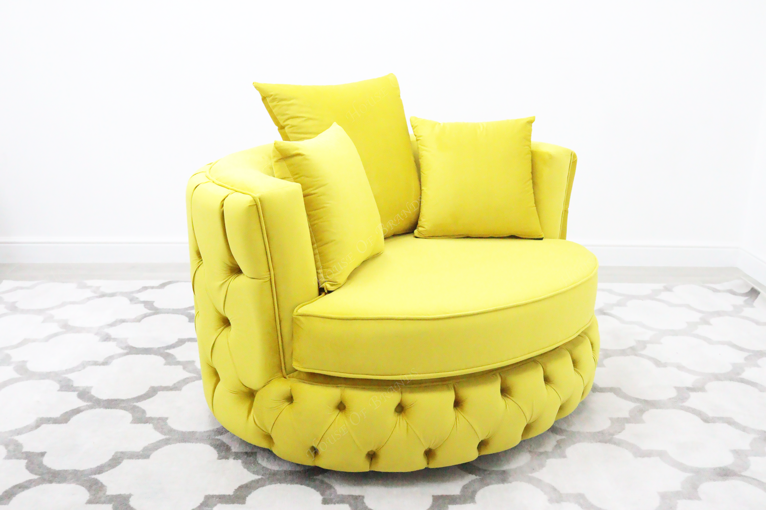 Upholstered Velvet Swivel Chair